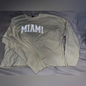 Lime green Miami crop top hoodie